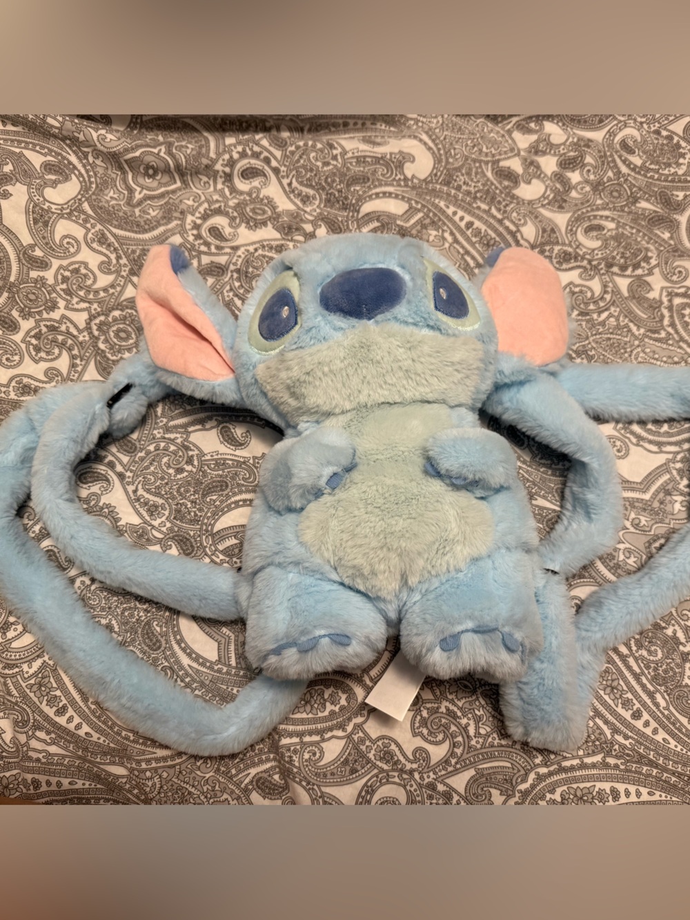Miniso x Disney Stitch plushie Blue Backpack for Women - Cute Fuzzy